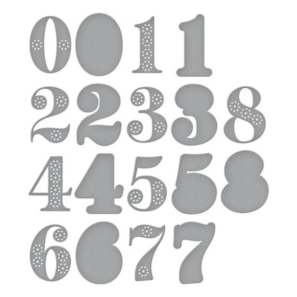 Spellbinders Stitched Numbers Punctuation Symbols Bundle - Stitched Numbers Plus Collection