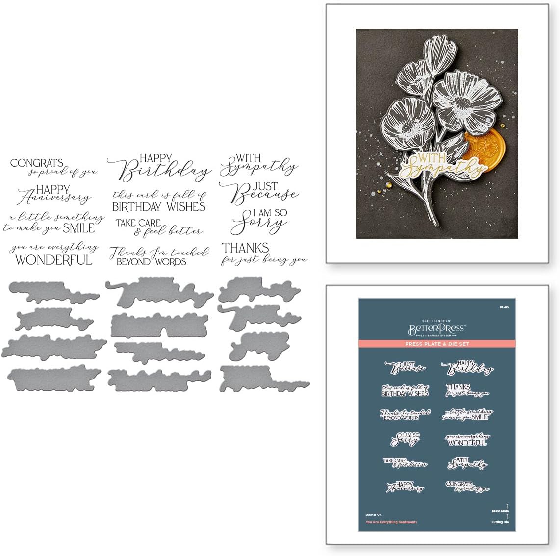 Spellbinders You Are Everything Sentiments Press Plate & Die Set