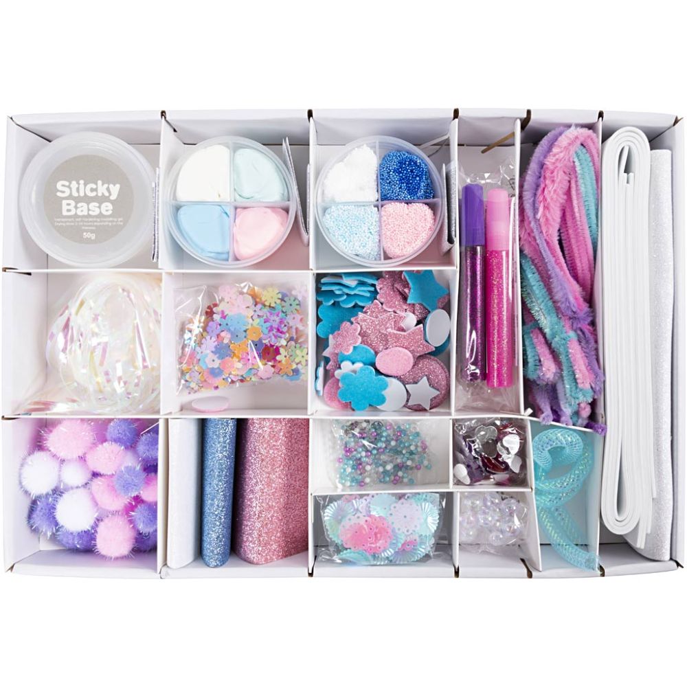 Sweetie Craft Mix - Pastel Crafting Supplies with Foam Clay, EVA Shapes & Glitter - Home - Crafts