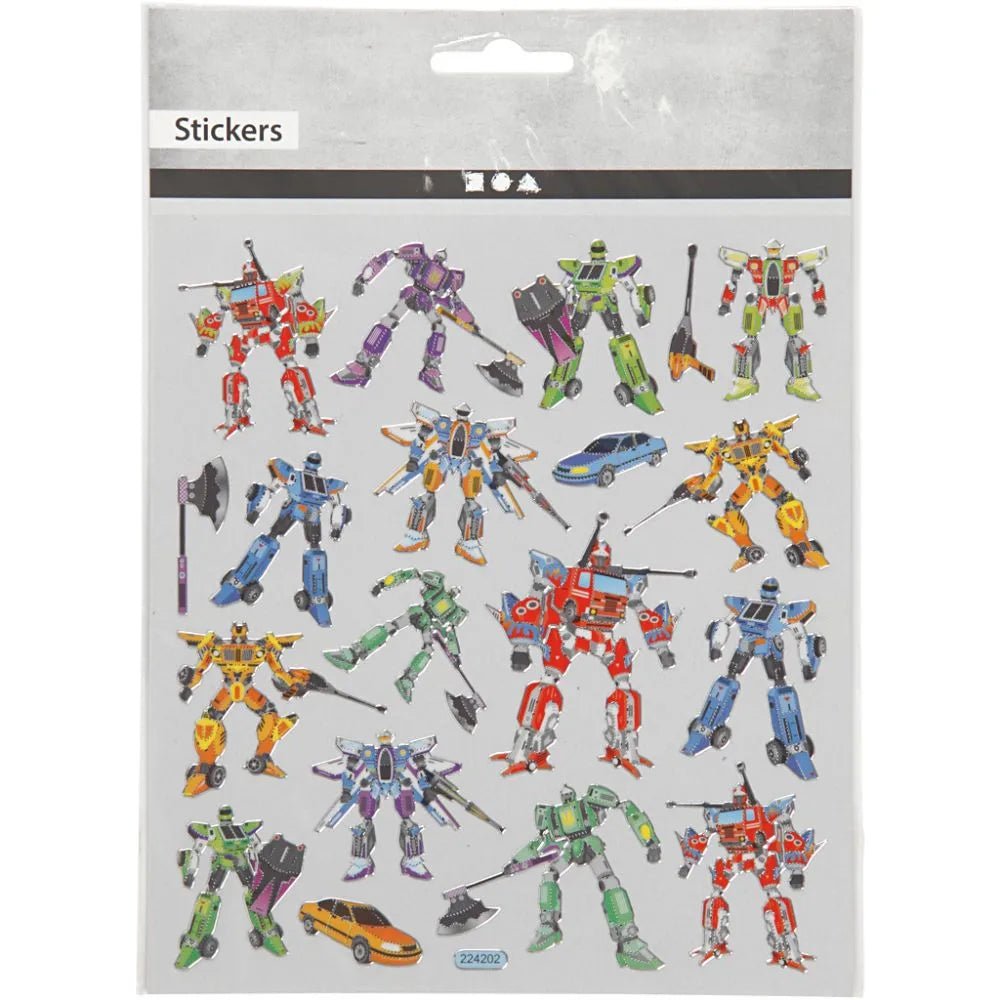 Transformers Plastic Foil Colourful Glitter Stickers 15cm Embellishments Sheet