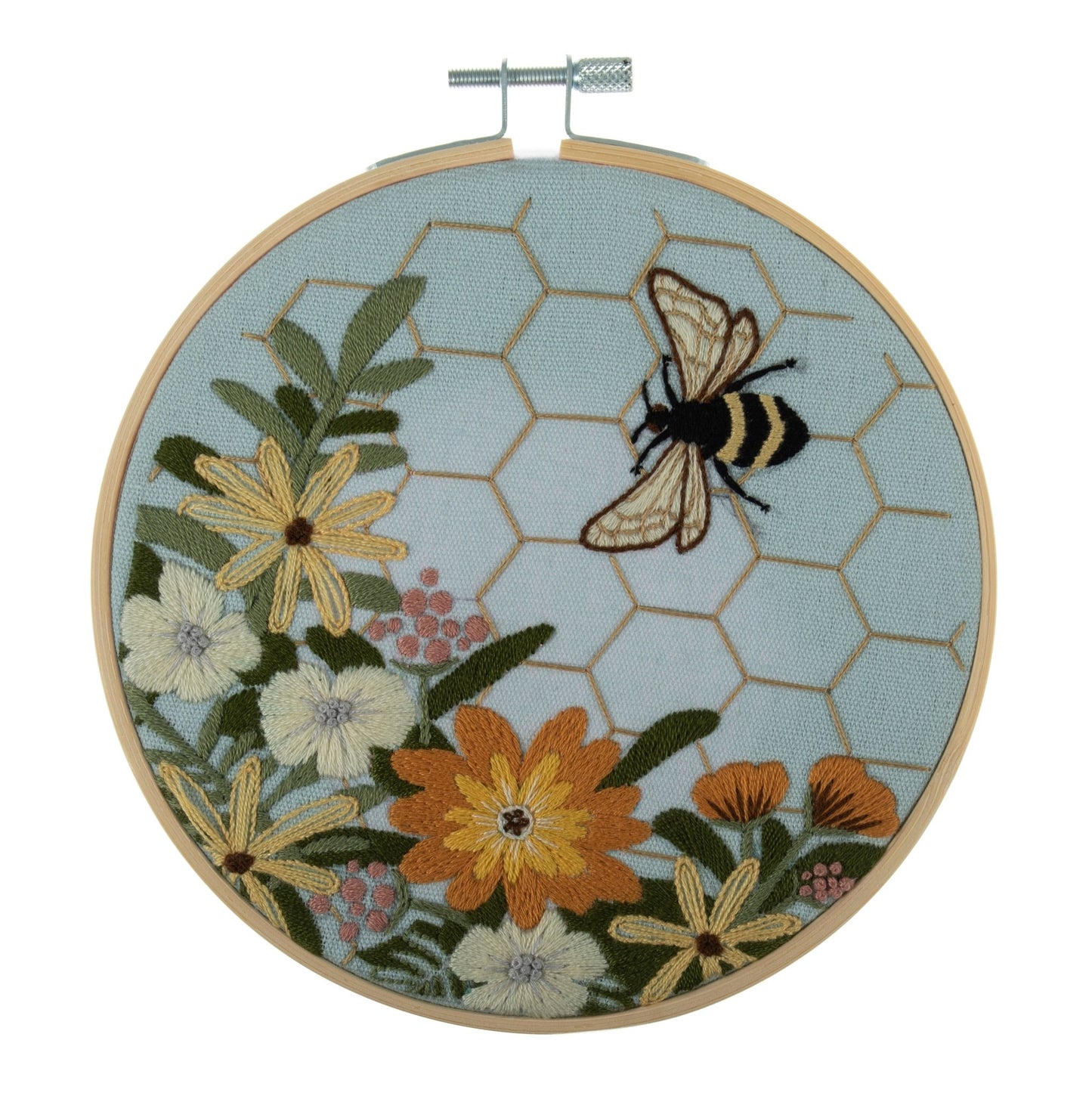 Trimits Bee Embroidery Kit with Hoop - All Materials & Instructions Included