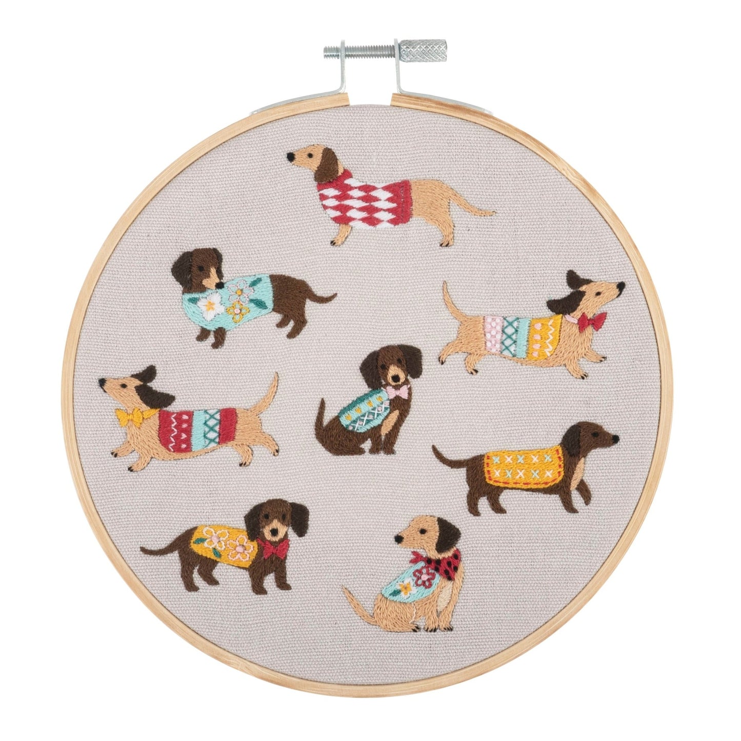 Trimits Dogs Embroidery Kit with Hoop - All Materials & Instructions Included -