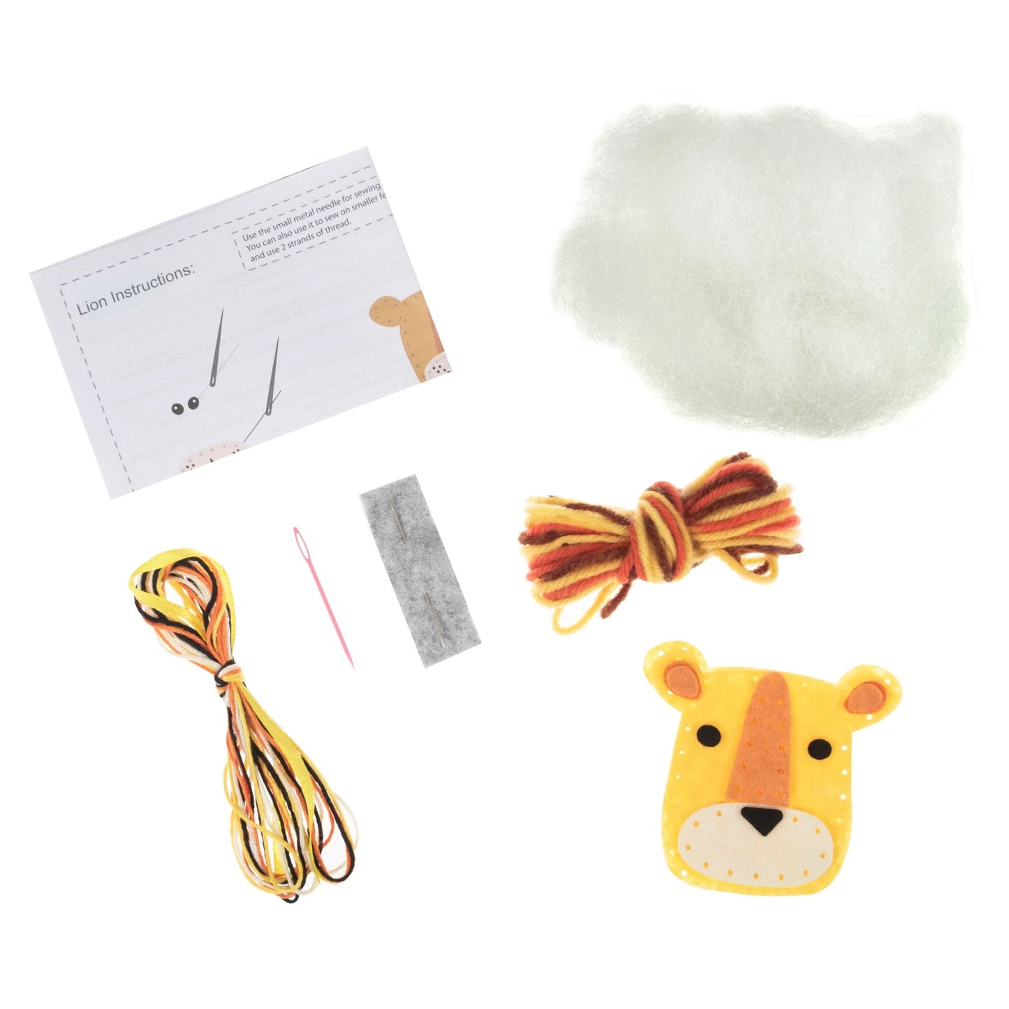 Trimits Lion Pre Punched Shaped Acrylic Felt Kit For Beginners