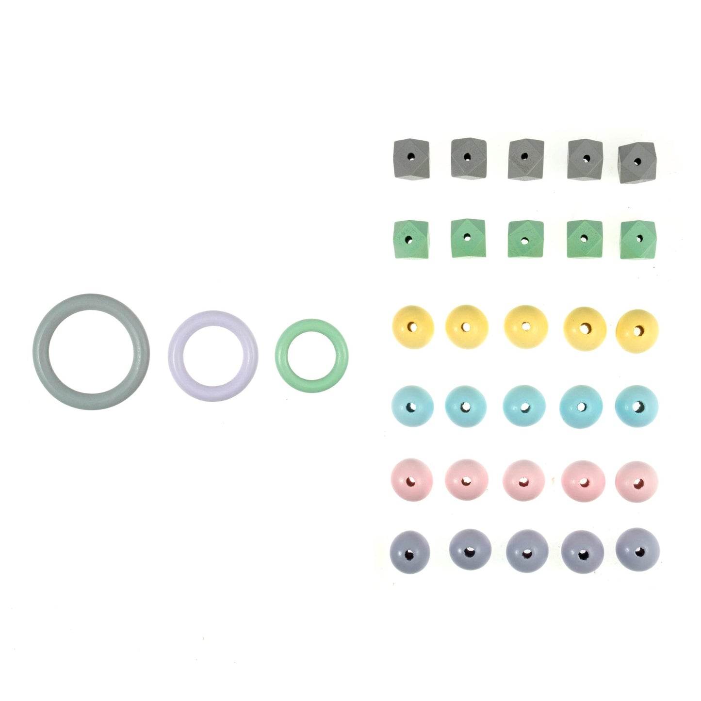 Trimits Wooden Beads & Rings Pack - Assorted Colours Macramé Home Decoration hanging Crafts