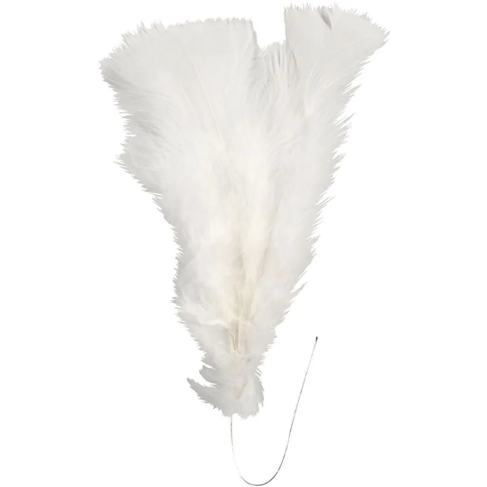 Turkey Feathers Craft Accessories Decoration 18 Bundles L:11-17 cm White