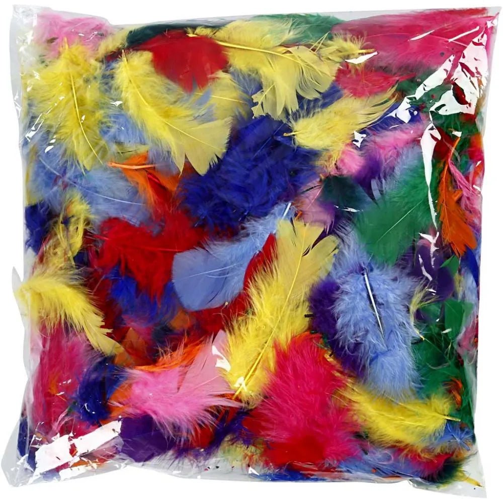 Turkey Feathers Craft Decoration Fine Quality 7-8 cm 50g Mixed Assorted Colours