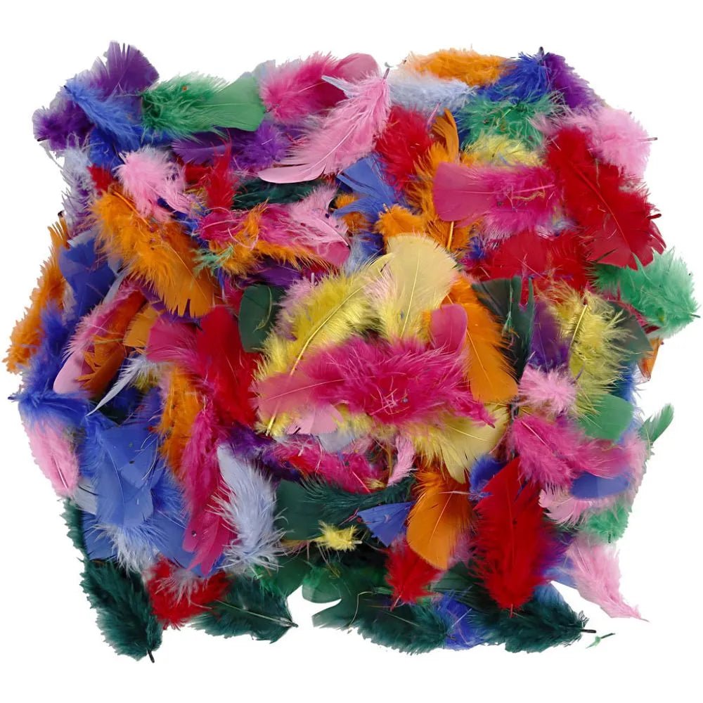 Turkey Feathers Craft Decoration Fine Quality 7-8 cm 50g Mixed Assorted Colours