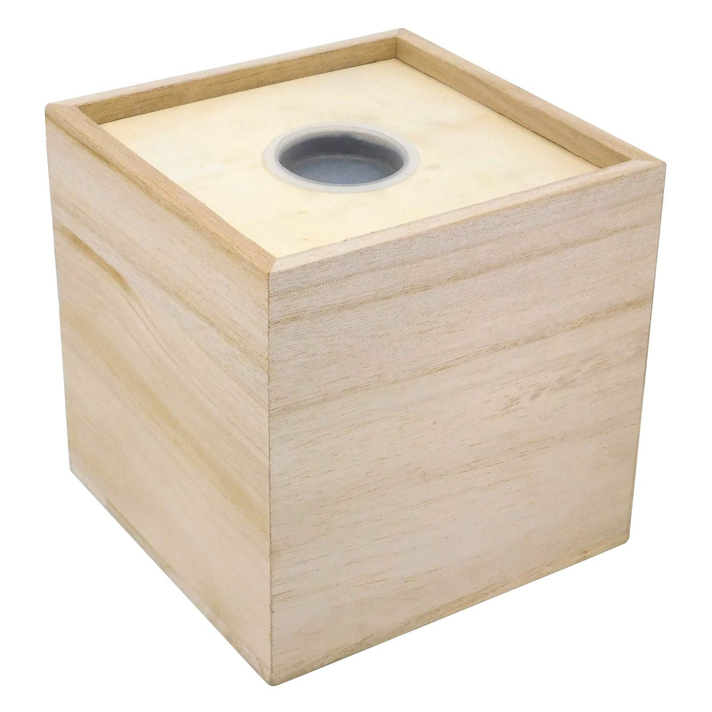 Plain Wooden 12 cm Cube Shaped Money Box Paint and Decorate
