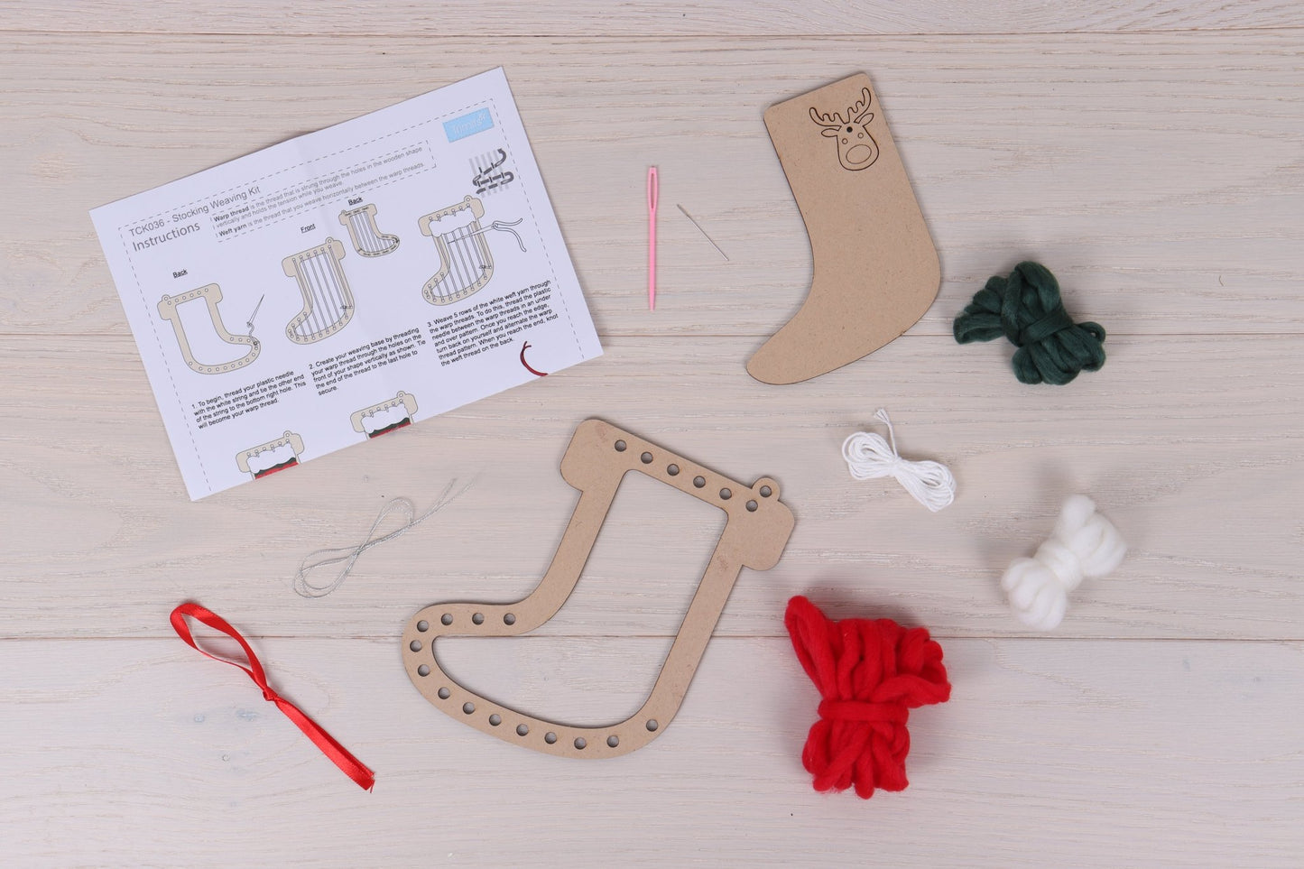 Weaving Stocking Decoration Full Craft Kit - All Materials & Instructions Included