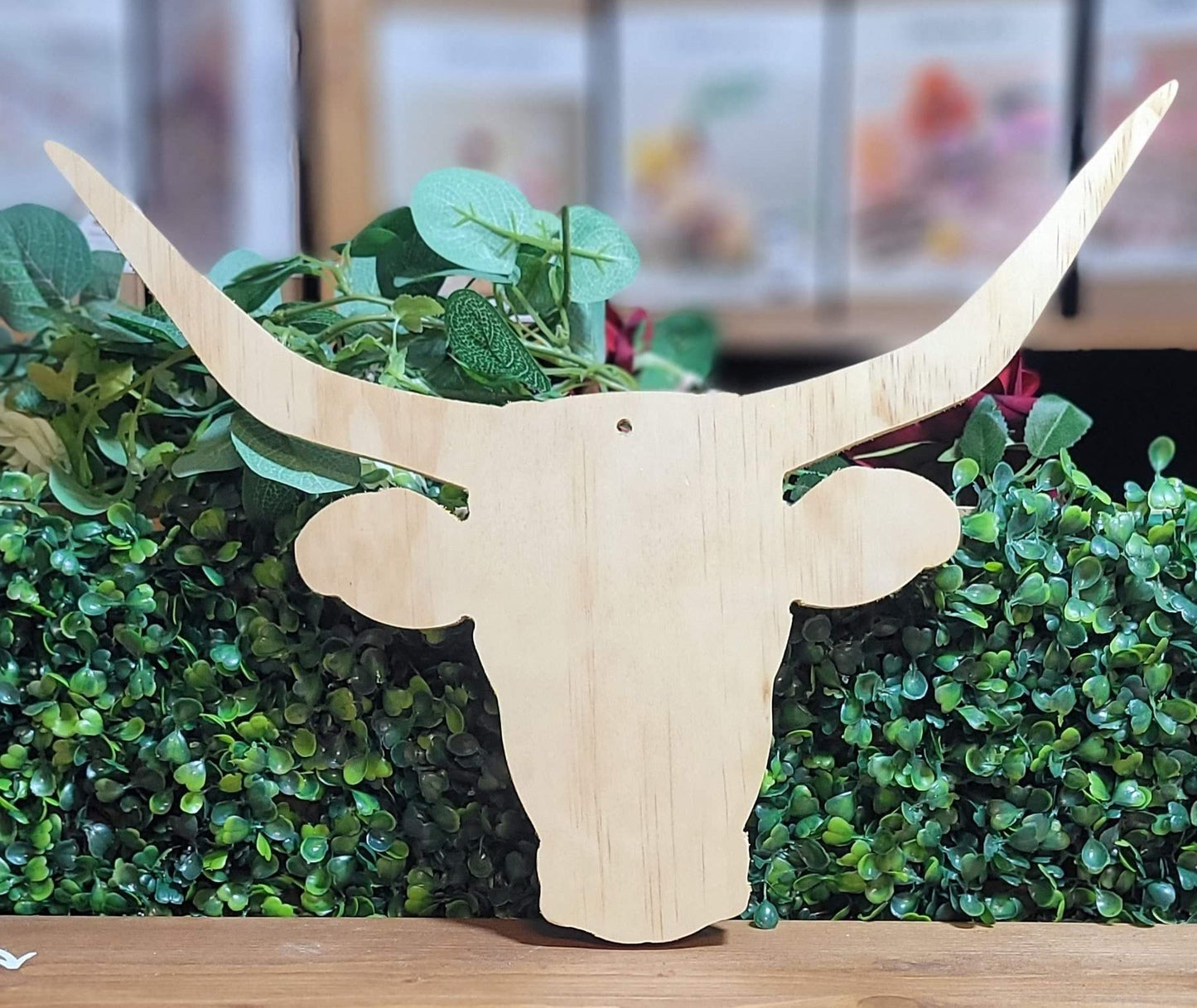 Wooden Bull Shape Plaque Sign Hang Personalise Raw Paint Decorate 37x28cm Pronty - Home - Crafts