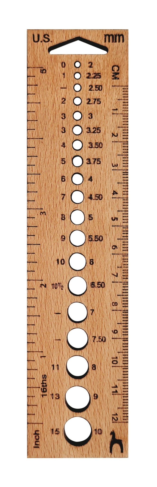 Wooden Knitting Gauge Rectangular Shaped - 2mm to 10mm