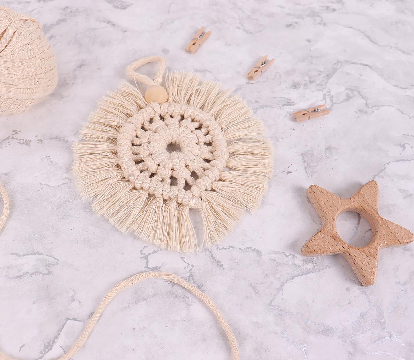 Wreath: Natural Begginers Macramé Kit - All Materials & Instructions Included