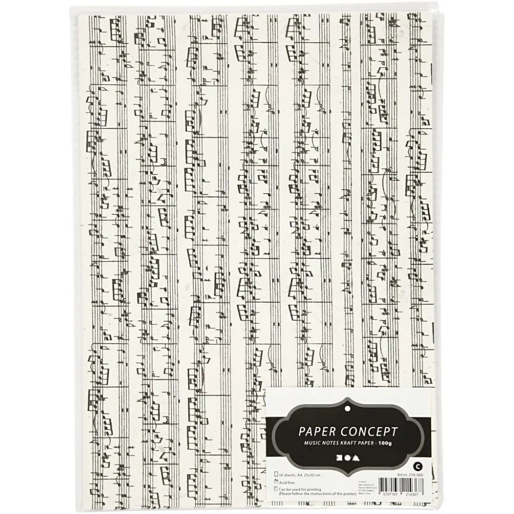 10 x 21cm Music Notes Musician Design Paper Craft For Card Making Scrapbooking 100g - Home-Crafts
