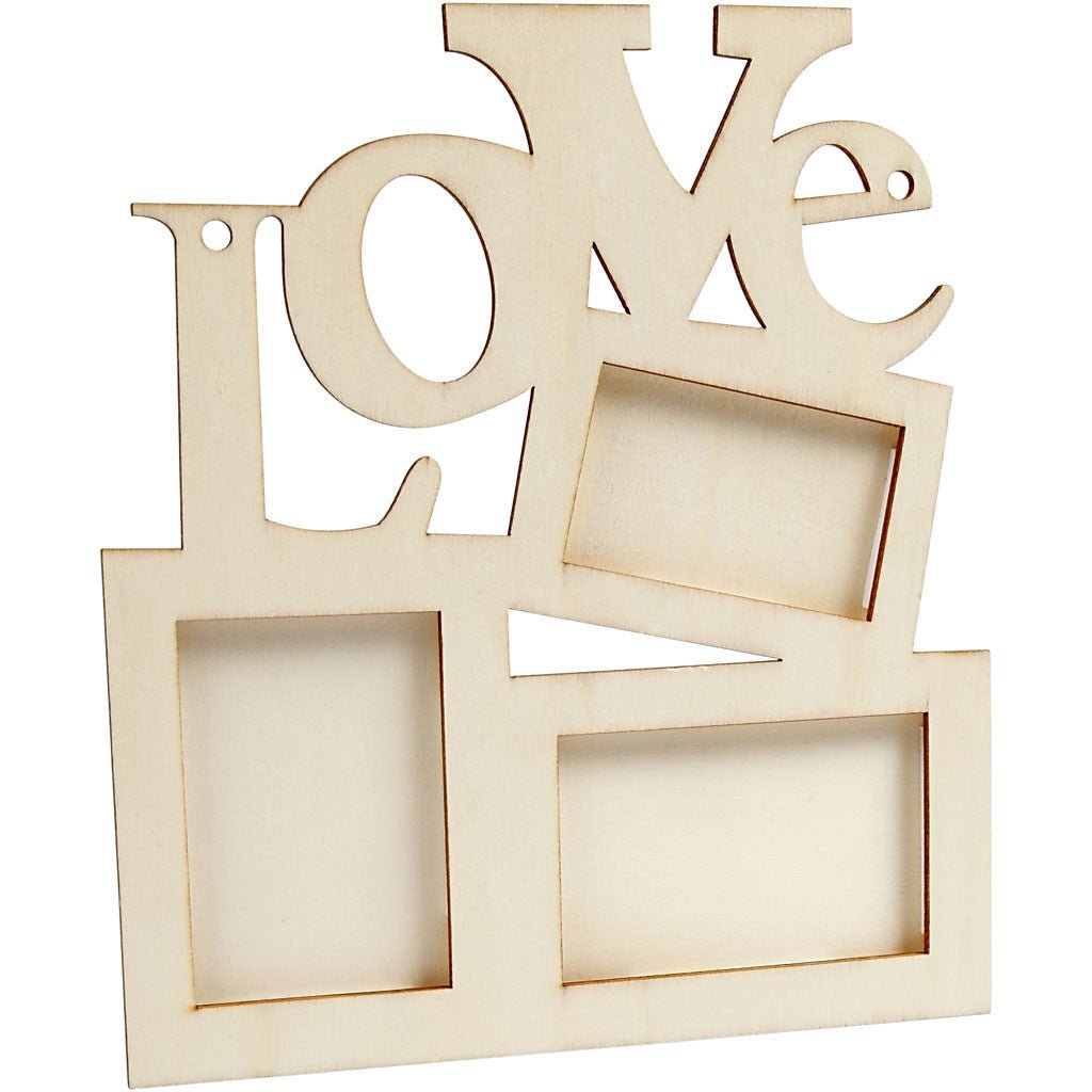 10 x Wooden Frames Collage With Love Hanging Home Furnishings Decoration Crafts 19.6x16x0.7 cm - Home - Crafts