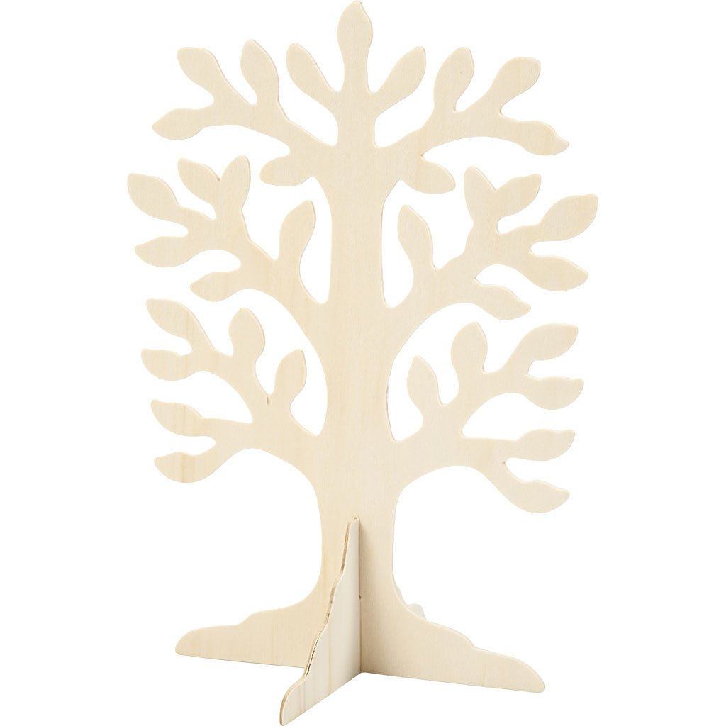 10 x Wooden Trees With Crown Crossfoot Decoration Crafts 30x21.5 cm - Home - Crafts