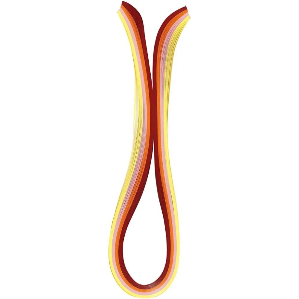 100 x Quilling Strips 78cm 120gsm Paper Yellow Orange Pink Red Craft L 78cm