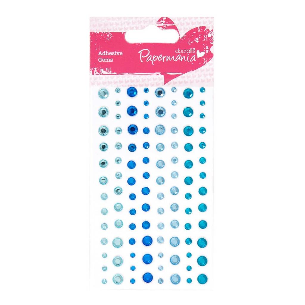 104 x Papermania Adhesive All Blue Stones Assorted Size Cardmaking Scrapbooking Crafts - Home - Crafts