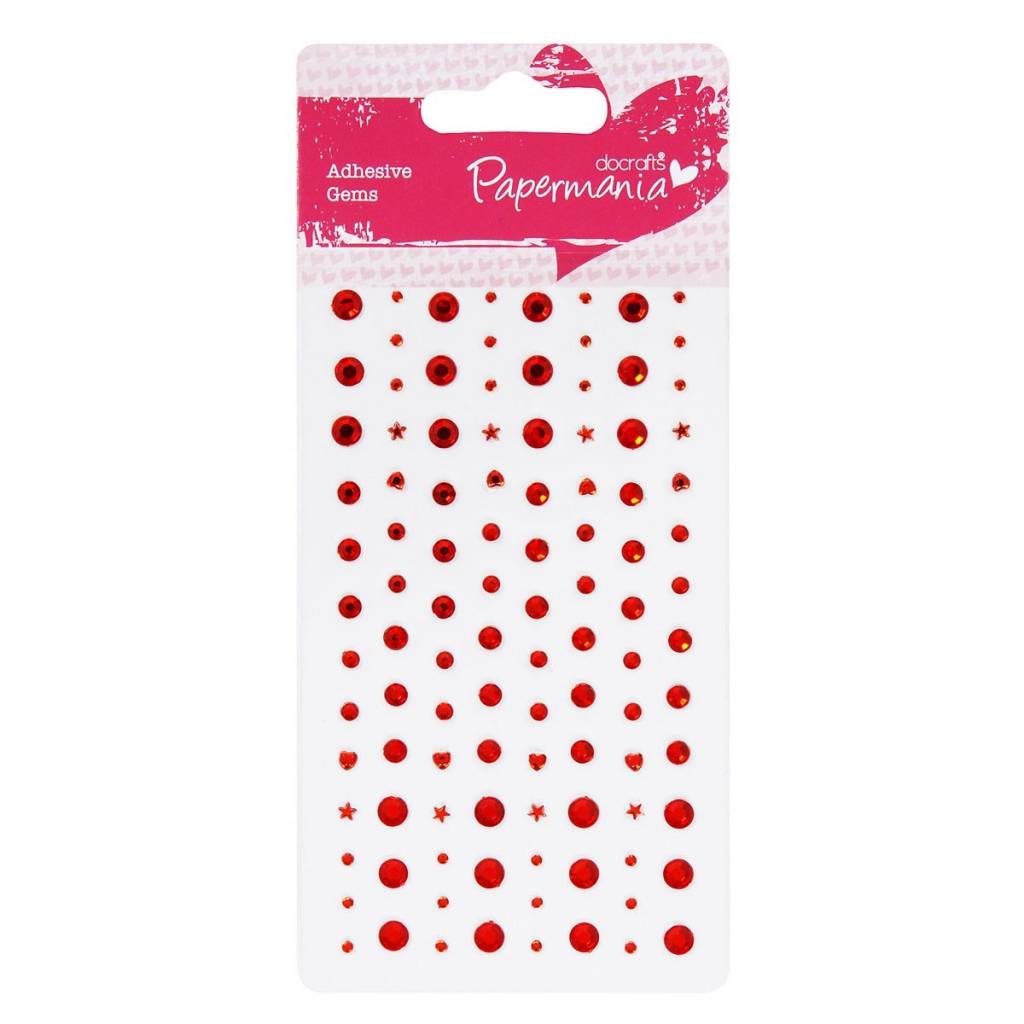 104 x Papermania Adhesive Red Stones Assorted Size Cardmaking Scrapbooking Crafts - Home - Crafts