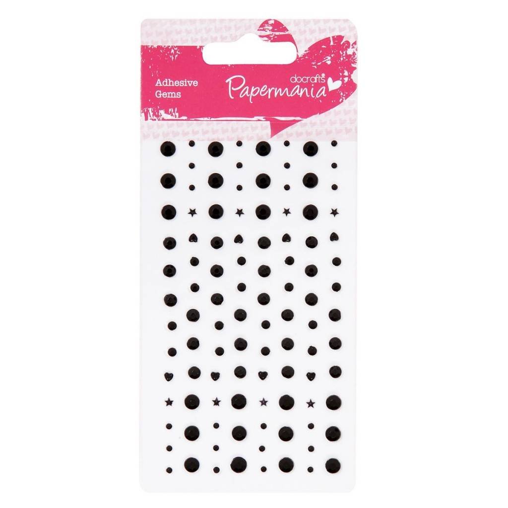 104 x Papermania Adhesive Solid Black Stones Assorted Size Cardmaking Scrapbooking Crafts - Home - Crafts
