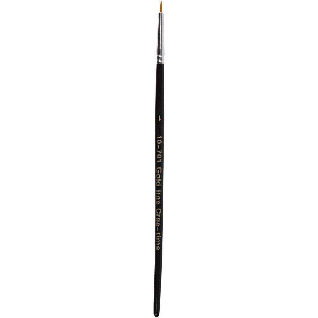 12 x Gold Line Round Brush With Wooden Handle For Painting - Home - Crafts