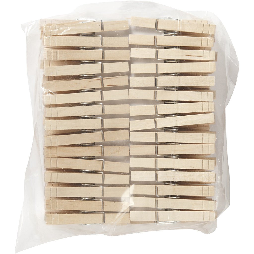 150 x Birch Wood Clothes Pegs With Metal Spiral Decoration Crafts 80 mm - Home - Crafts