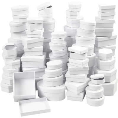 168 Assorted Boxes Paper Mache Cardboard | Gift Storage Decorate Personalize