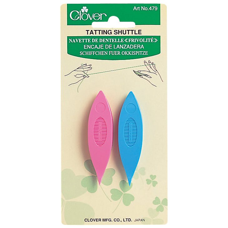2 x Clover Assorted Colour Plastic Tatting Shuttles Knitting Tools Crafts - Home - Crafts