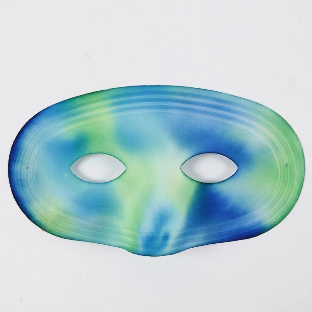 2 x Harlequin Face Form Pressed Plastic Mask Elastic Headband To Paint Decorate