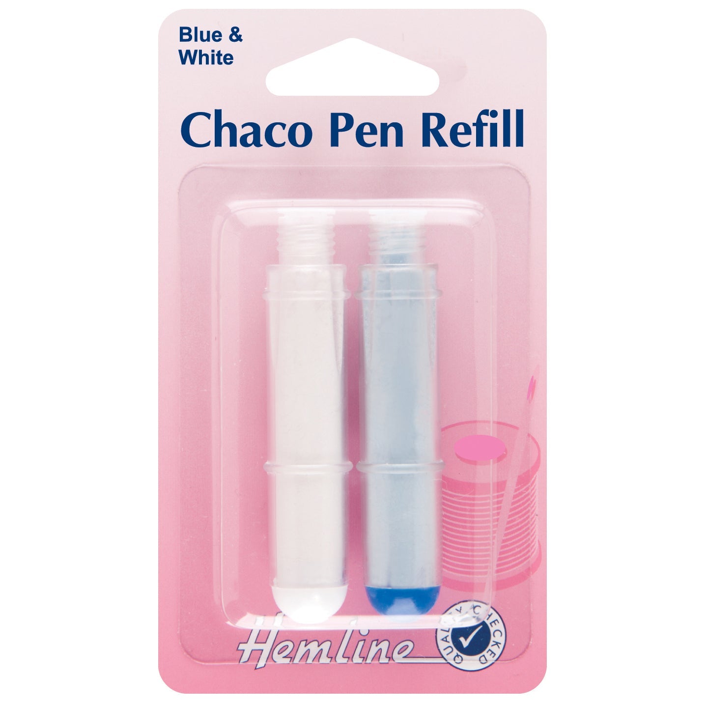 2 x Hemline Blue White Fabric Marker Chalk Pen Refills Dressmaking Hand Sewing - Home - Crafts