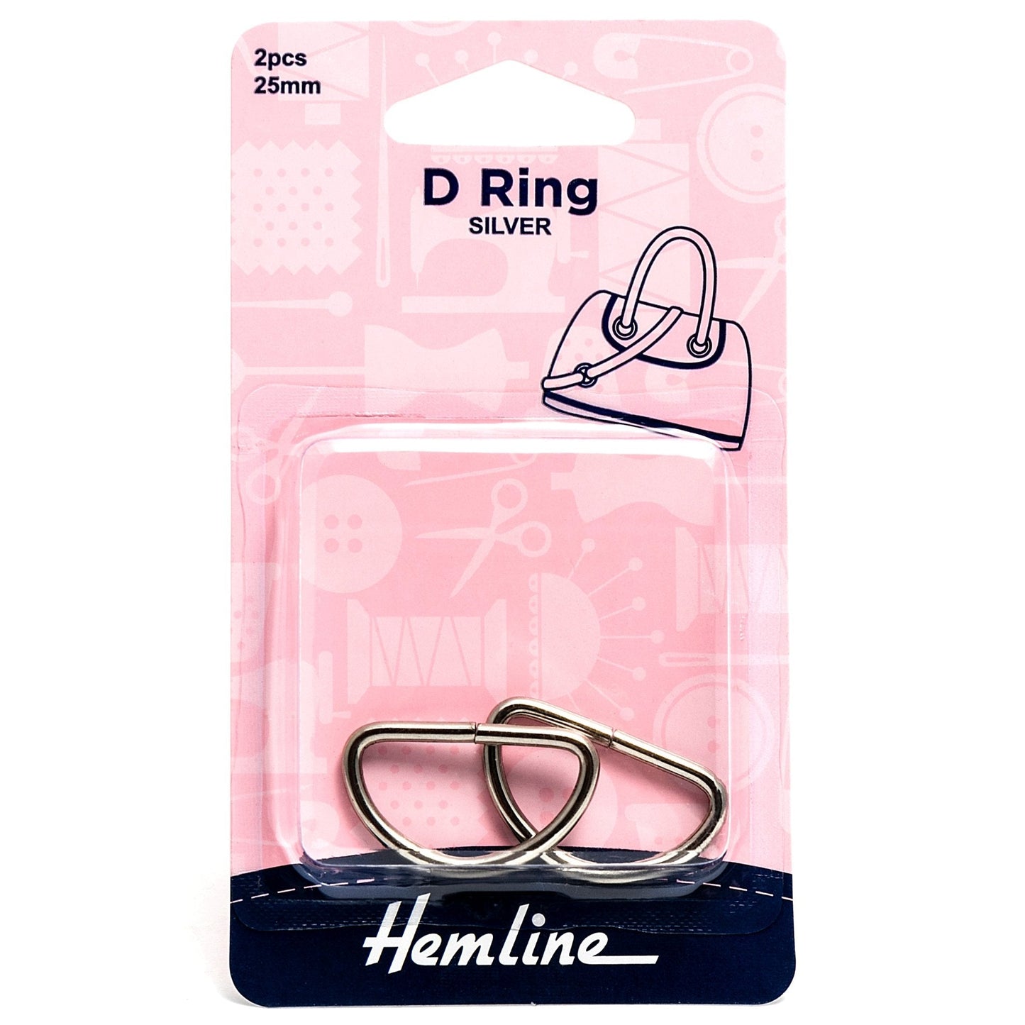 2 x Hemline D Shaped Alloy Rings Macramé Bag Making Crafts 25mm - Select Colour - Home - Crafts