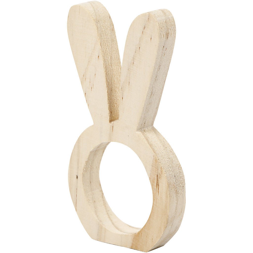 2 x Light Wood Hare Napkin Rings Tableware Deocrations Crafts W: 5.5cm - Home - Crafts