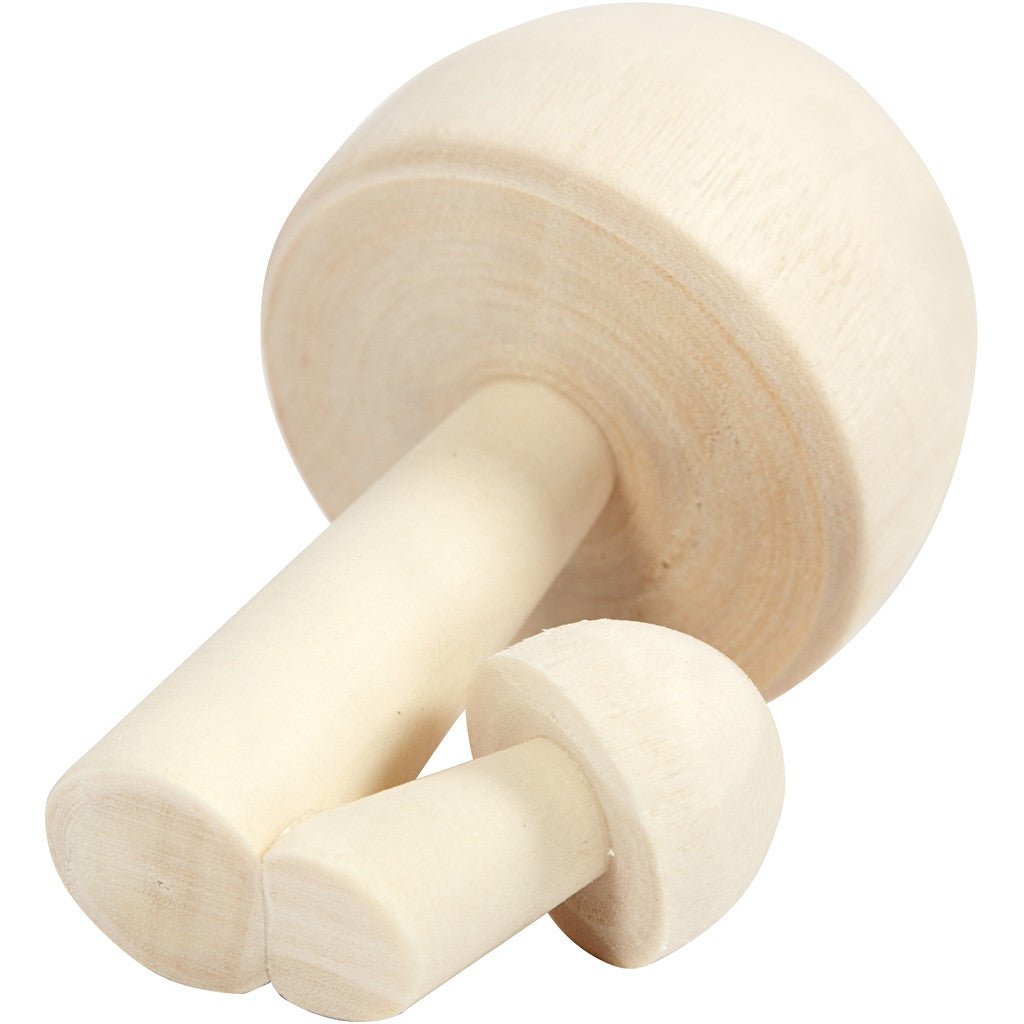 2 x Light Wood Mushrooms Decoration Crafts H: 8.5 cm W: 5.5 cm - Home - Crafts