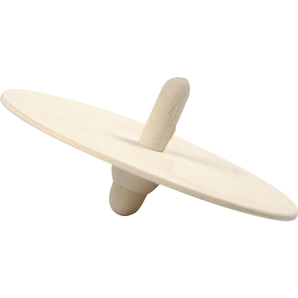 2 x Light Wood Spinning Tops Children Toys Decoration Crafts H: 4 cm - Home - Crafts