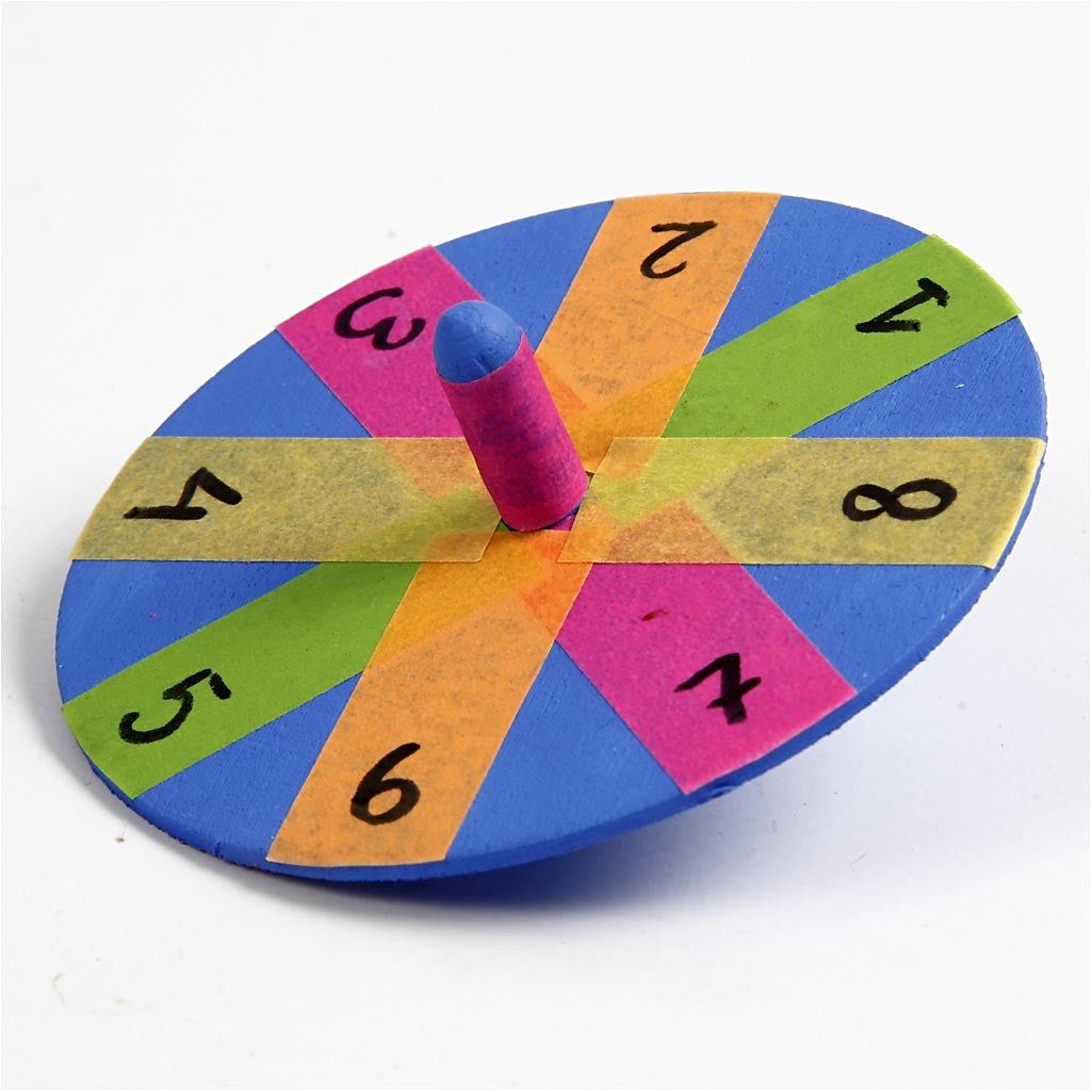 2 x Light Wood Spinning Tops Children Toys Decoration Crafts H: 4 cm - Home - Crafts