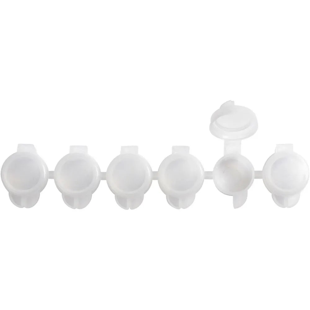 20 x 6 Plastic Paint Pot Strips With Snap Shut Lid For Storing Paint Bottles 5ml