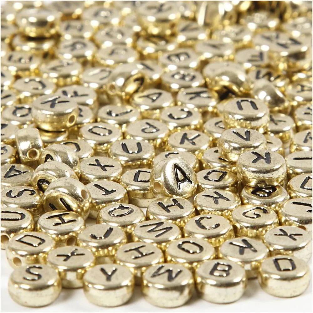 200 x Round Silver Colour Plastic Letter Beads Jewellery Making Supplies Crafts