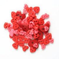 Trimits Mini Craft Hearts Buttons - Red Shades - Hobby & Crafts
