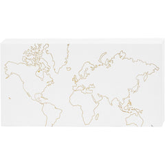 Watercolour White Lacquered Canvas With Gold Foil World Map Motifs Paint 25.4 cm - Hobby & Crafts