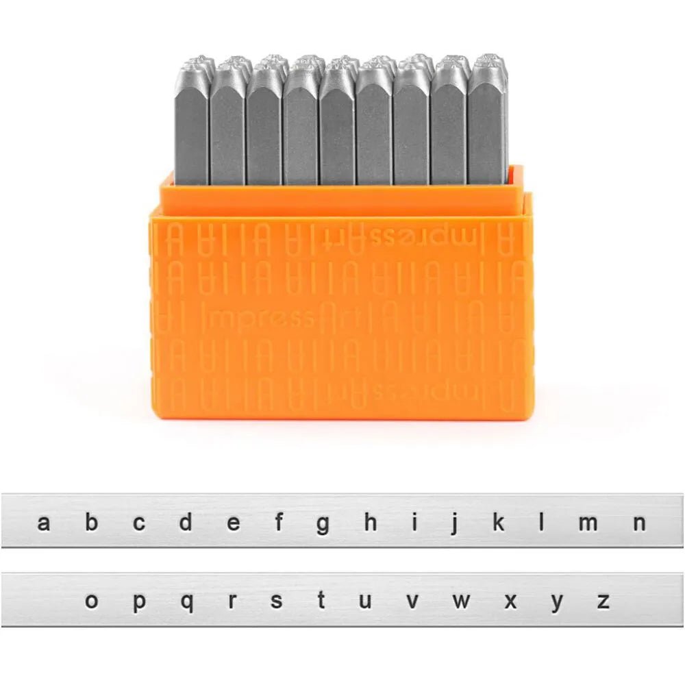 27 x Impress Art Steel Helvetica Lower Alphabets Sign Embossing Stamp Jewellery