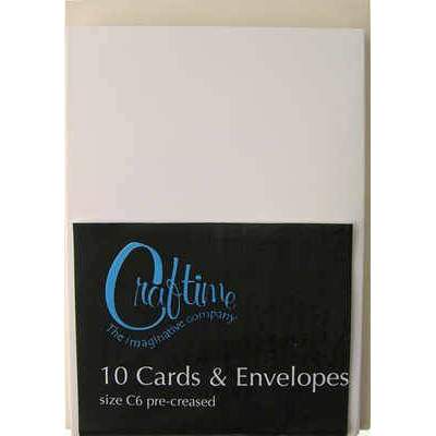 Crafttime C6 10 Pre-Creased Cards And Envelopes - Cream - Hobby & Crafts