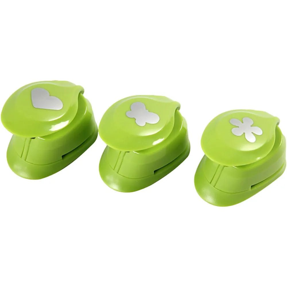 3 Assorted Design Paper Punch Craft Flower Butterfly Heart Card EVA Foam 25 mm