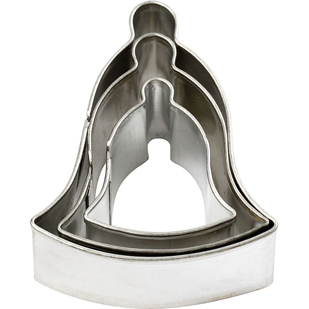 3 x Assorted Size Bell Shaped Metal Cookie Cutters - Home - Crafts