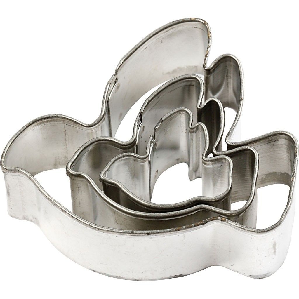 3 x Assorted Size Dove Shaped Metal Cookie Cutters Kitchen Accessories - Home - Crafts