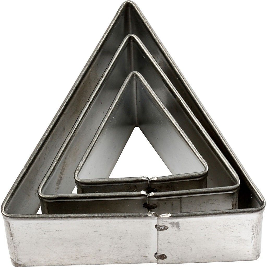 3 x Assorted Size Triangle Shaped Metal Cookie Cutters Kitchen Accessories - Home - Crafts