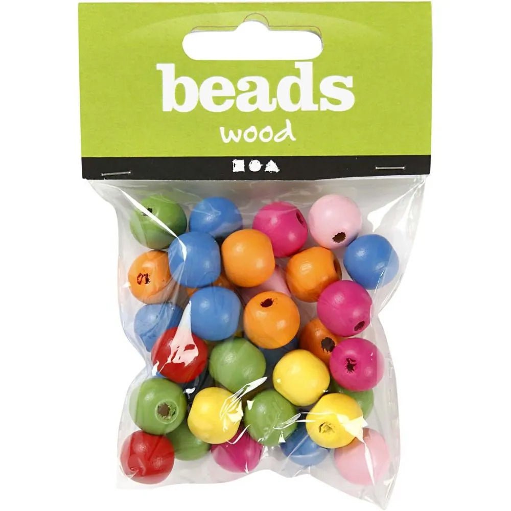 3100 x Assorted Colour Mix Wooden Bead Jewellery Making Supplies Crafts 8mm 500g