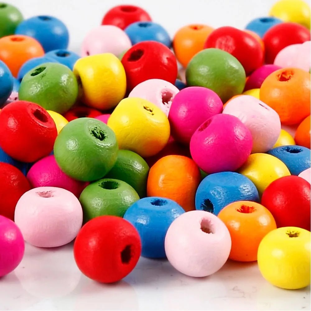 3100 x Assorted Colour Mix Wooden Bead Jewellery Making Supplies Crafts 8mm 500g