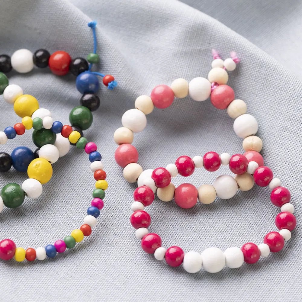 3100 x Assorted Colour Mix Wooden Bead Jewellery Making Supplies Crafts 8mm 500g