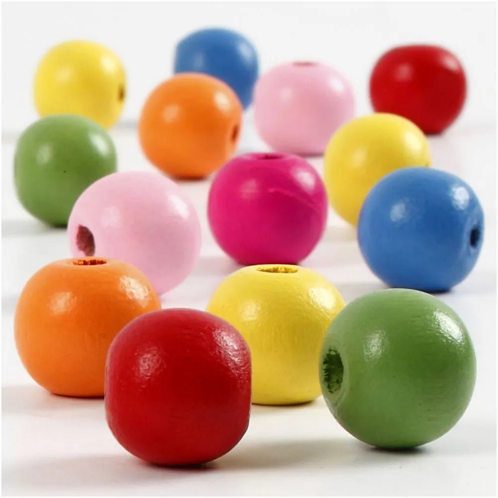 3100 x Assorted Colour Mix Wooden Bead Jewellery Making Supplies Crafts 8mm 500g