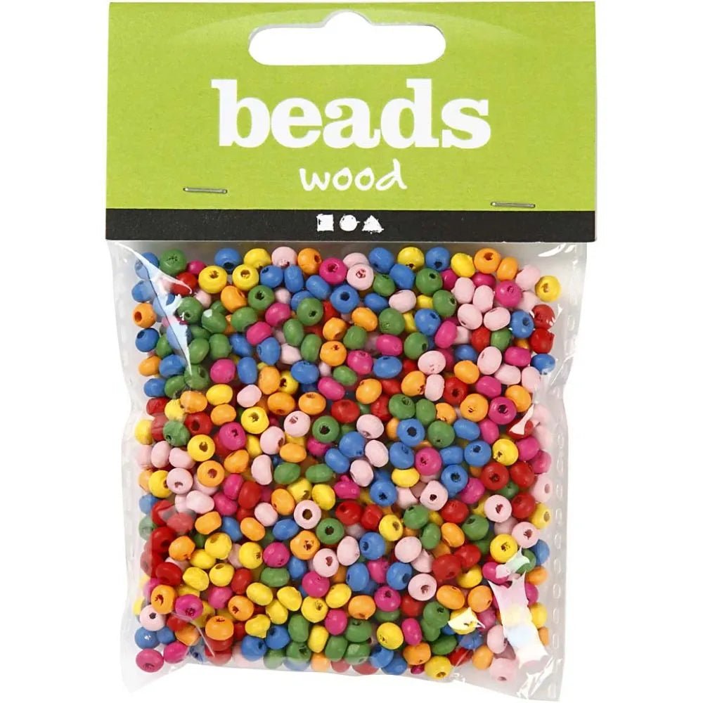 3100 x Assorted Colour Mix Wooden Bead Jewellery Making Supplies Crafts 8mm 500g