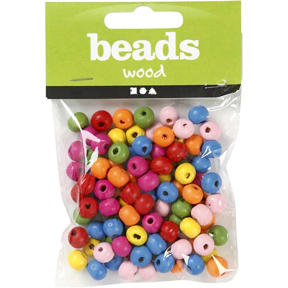 3100 x Assorted Colour Mix Wooden Bead Jewellery Making Supplies Crafts 8mm 500g